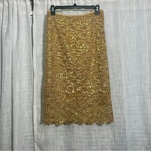 Heart, Moon, Star y2k Gold Sequin Midi Cocktail Skirt💛🌙⭐️ Size Large